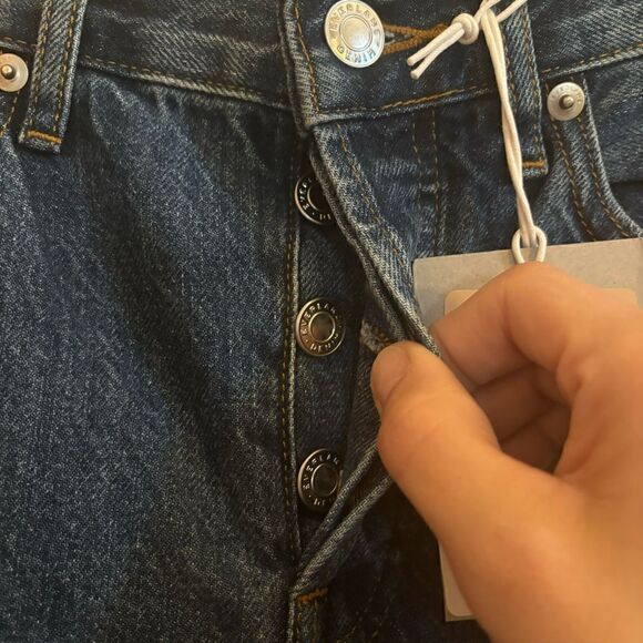 Everlane NWT Women’s 90’s Cheeky High Rise Button Fly Straight Leg Jeans Size 23 - Picture 7 of 11